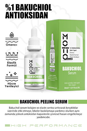 Motto Plus Professional %1 BAKUCHIOL Elastik Formül Üst Düzey Peeling Onarıcı Bakım Serumu 30ml