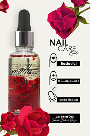 Motto Plus Professional Gül Özlü Ekstra Güçlendirici ve Kırılma Önleyici Doğal Tırnak Bakım Yağı 30ml