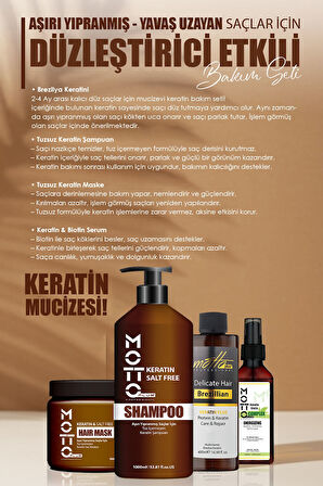 Motto Plus Professional 4'Lü Brezilya Fönü Şampuan Keratin Saç Düzleştirici Botox Bakım Seti (KERATİN-ŞAMPUAN-MASKE-SERUM)