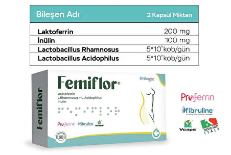 Femiflor Vajinal Flora Düzenleyici- prebiyotik+Probiyotik