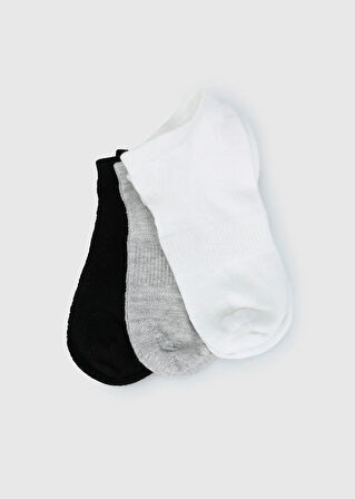 Multi  Socksmax 2750 3Lü Siyah-Beyaz-Gri Spor Kadın Çorabı