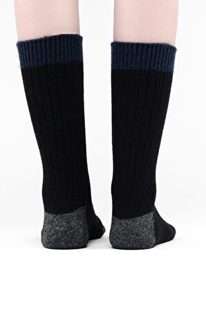 Mısırlı Kadın Kuzu Yünü Tekli Siyah Soket Çorap M 75001 S