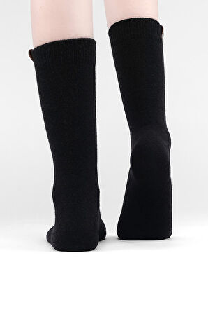Mısırlı Kadın Kuzu Yünü Tekli Siyah Soket Çorap M 75000 S