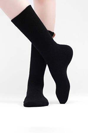Mısırlı Kadın Kuzu Yünü Tekli Siyah Soket Çorap M 75000 S