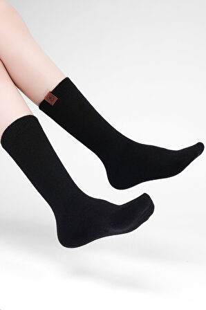 Mısırlı Kadın Kuzu Yünü Tekli Siyah Soket Çorap M 75000 S