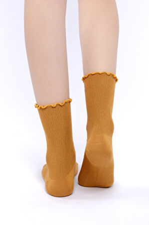 Mısırlı Kadın Modal Tekli Hardal Soket Çorap M 71000 H