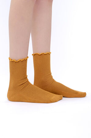 Mısırlı Kadın Modal Tekli Hardal Soket Çorap M 71000 H