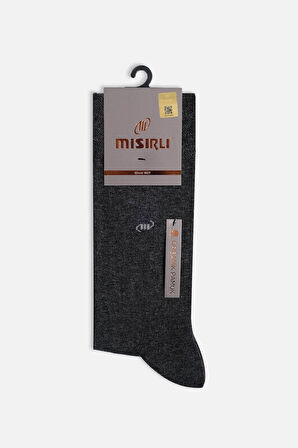 Mısırlı Erkek Organik Pamuklu Tekli Antrasit Soket Çorap M 60001 A