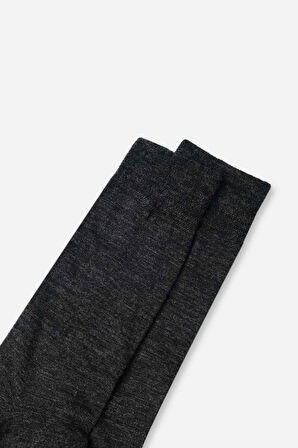 Mısırlı Erkek Soft Wool (Koyun Yünü) Tekli Antrasit Soket Çorap   M 63000 A