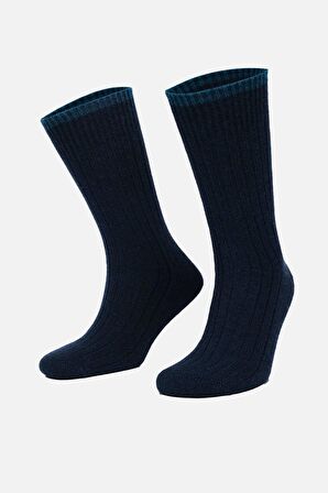 Mısırlı Erkek Lambswool Tekli Lacivert Soket Çorap M 65001 L