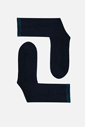 Mısırlı Erkek Kuzu Yünü (Lambswool) Tekli Lacivert Soket Çorap M 65001 L