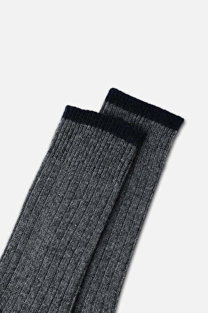 Mısırlı Erkek Kuzu Yünü (Lambswool) Tekli Füme Soket Çorap M 65001 F