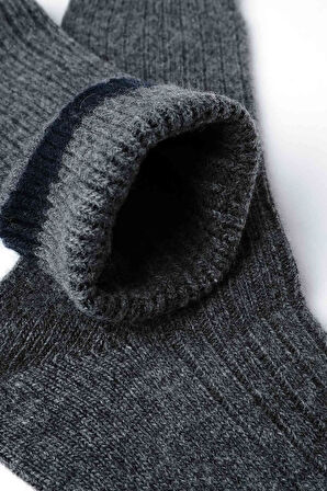 Mısırlı Erkek Kuzu Yünü (Lambswool) Tekli Füme Soket Çorap M 65001 F