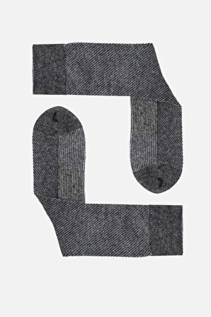 Mısırlı Erkek Kuzu Yünü (Lambswool) Tekli Füme Soket Çorap M 65002 F