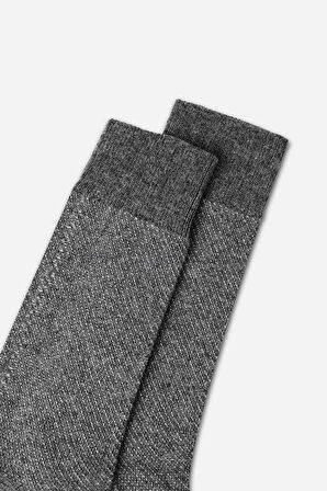 Mısırlı Erkek Kuzu Yünü (Lambswool) Tekli Füme Soket Çorap M 65002 F