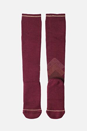 Mısırlı Unisex Merino Yünü Kışlık Tekli Bordo/Bej Compression Çorap - M COMP BB