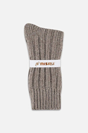 Mısırlı Unisex 5 Kat Alpaka Yünü Kışlık Tekli Bej Soket Çorap