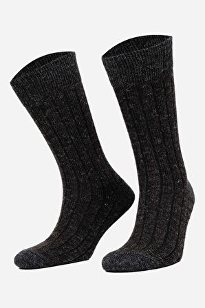 Mısırlı Erkek Alpaka Yünü Kışlık 2 Çift Bej/Kahve Soket Çorap - M 3096 BK