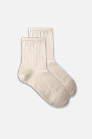 Mısırlı Kadın Merserize Tekli Bej Soket Çorap