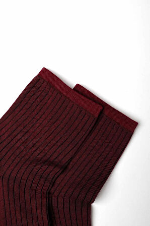 Mısırlı Kadın Merserize Tekli Açık Bordo Soket Çorap