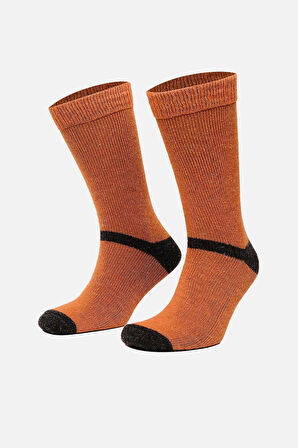Mısırlı Erkek Alpaka Yünü Tekli Turuncu Soket Çorap