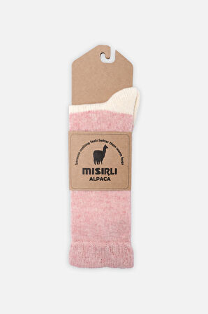 Mısırlı Erkek Alpaka Yünü Tekli Pembe Soket Çorap