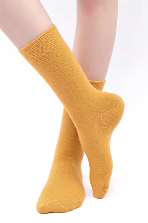Mısırlı Kadın Koyun Yünü Tekli Safran Soket Çorap M 75002 SF