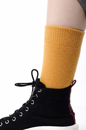 Mısırlı Kadın Koyun Yünü Tekli Safran Soket Çorap M 75002 SF