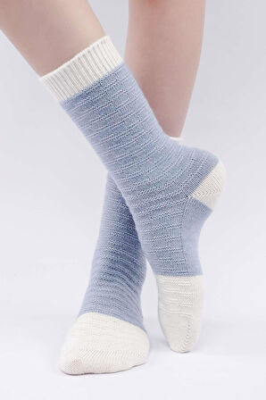 Mısırlı Kadın Koyun Yünü Tekli Mavi Soket Çorap M 75003 M