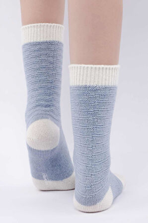 Mısırlı Kadın Koyun Yünü Tekli Mavi Soket Çorap M 75003 M