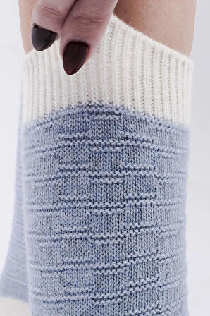 Mısırlı Kadın Koyun Yünü Tekli Mavi Soket Çorap M 75003 M