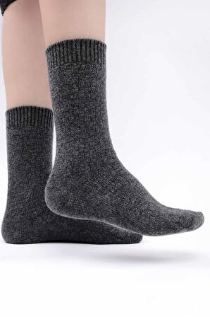 Mısırlı Kadın Koyun Yünü Tekli Füme Soket Çorap M 75004 F