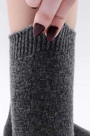 Mısırlı Kadın Koyun Yünü Tekli Füme Soket Çorap M 75004 F