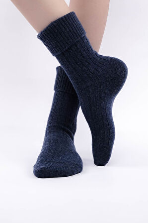 Mısırlı Kadın Koyun Yünü Tekli Jean Kıvrık Soket Çorap M 75005 J