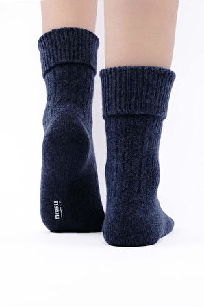 Mısırlı Kadın Koyun Yünü Tekli Jean Kıvrık Soket Çorap M 75005 J