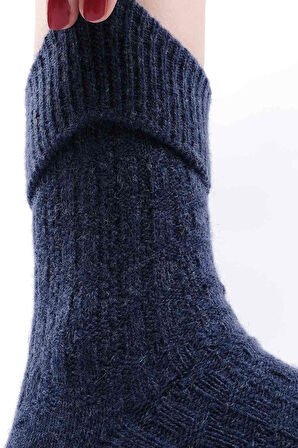 Mısırlı Kadın Koyun Yünü Tekli Jean Kıvrık Soket Çorap M 75005 J