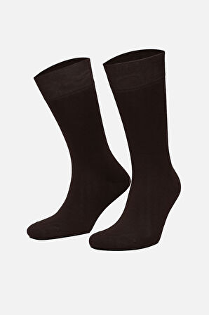 Mısırlı Erkek Organik Pamuklu Tekli Kahverengi Soket Çorap