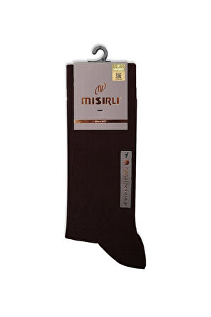 Mısırlı Erkek Organik Pamuklu Tekli Kahverengi Soket Çorap