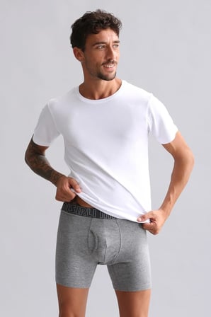 Mısırlı Modal By Tencel Hercules Slim Fit Bisiklet Yaka Fanila / T-Shirt Beyaz