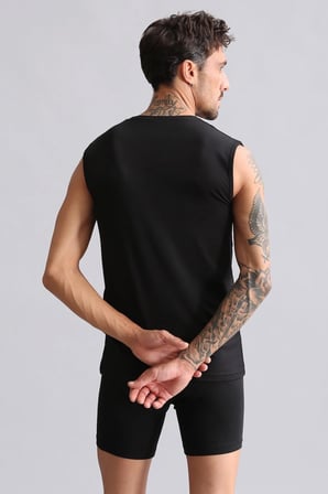Mısırlı Modal By Tencel Hercules Slim Fit Bisiklet Yaka Sporcu Atlet Siyah