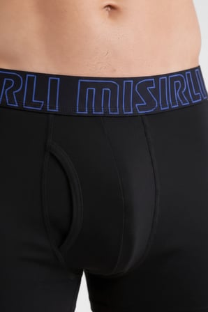 Mısırlı Modal by TENCEL SPARTACUS PERFORMANCE Boxer Mavi Lastikli Siyah