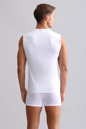 Mısırlı Modal By Tencel Hercules Slim Fit V Yaka Sporcu Atlet / T-Shirt Beyaz