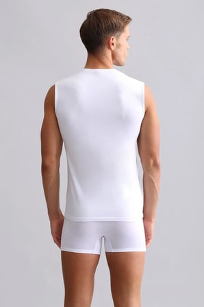 mısırlı modal by tencel hercules slim fit v yaka sporcu atlet / t-shirt beyaz