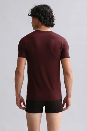 Mısırlı Modal By Tencel Hercules Slim Fit V Yaka Fanila / T-Shirt Bordo