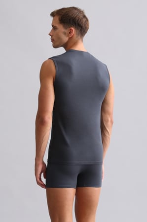 mısırlı modal by tencel hercules slim fit v yaka sporcu atlet / t-shirt antrasit
