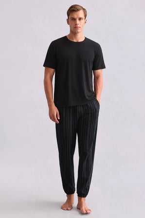 Mısırlı Erkek Bambu Jogger Pantolon Siyah