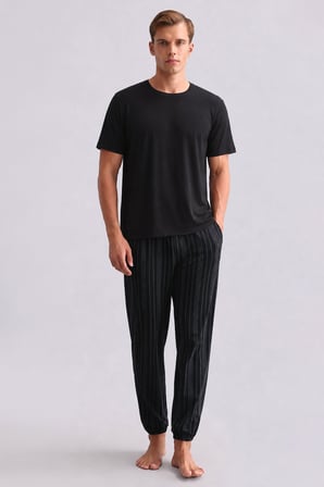 Mısırlı Erkek Bambu Jogger Pantolon Siyah