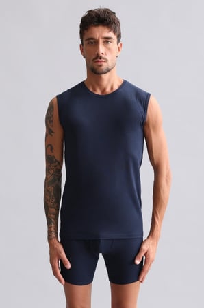 mısırlı modal by tencel hercules slim fit bisiklet yaka sporcu atlet lacivert