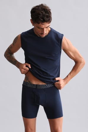mısırlı modal by tencel hercules slim fit bisiklet yaka sporcu atlet lacivert