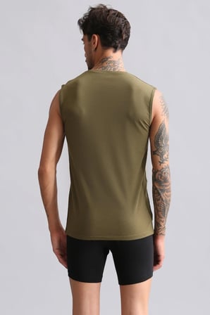 Mısırlı Modal By Tencel Hercules Slim Fit Bisiklet Yaka Sporcu Atlet Koyu Haki